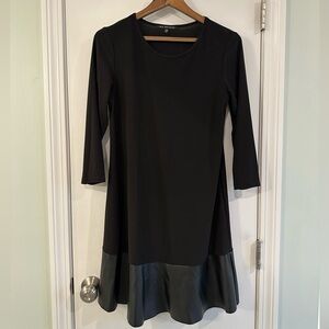 Nik and Nash black dress with faux leather bottom